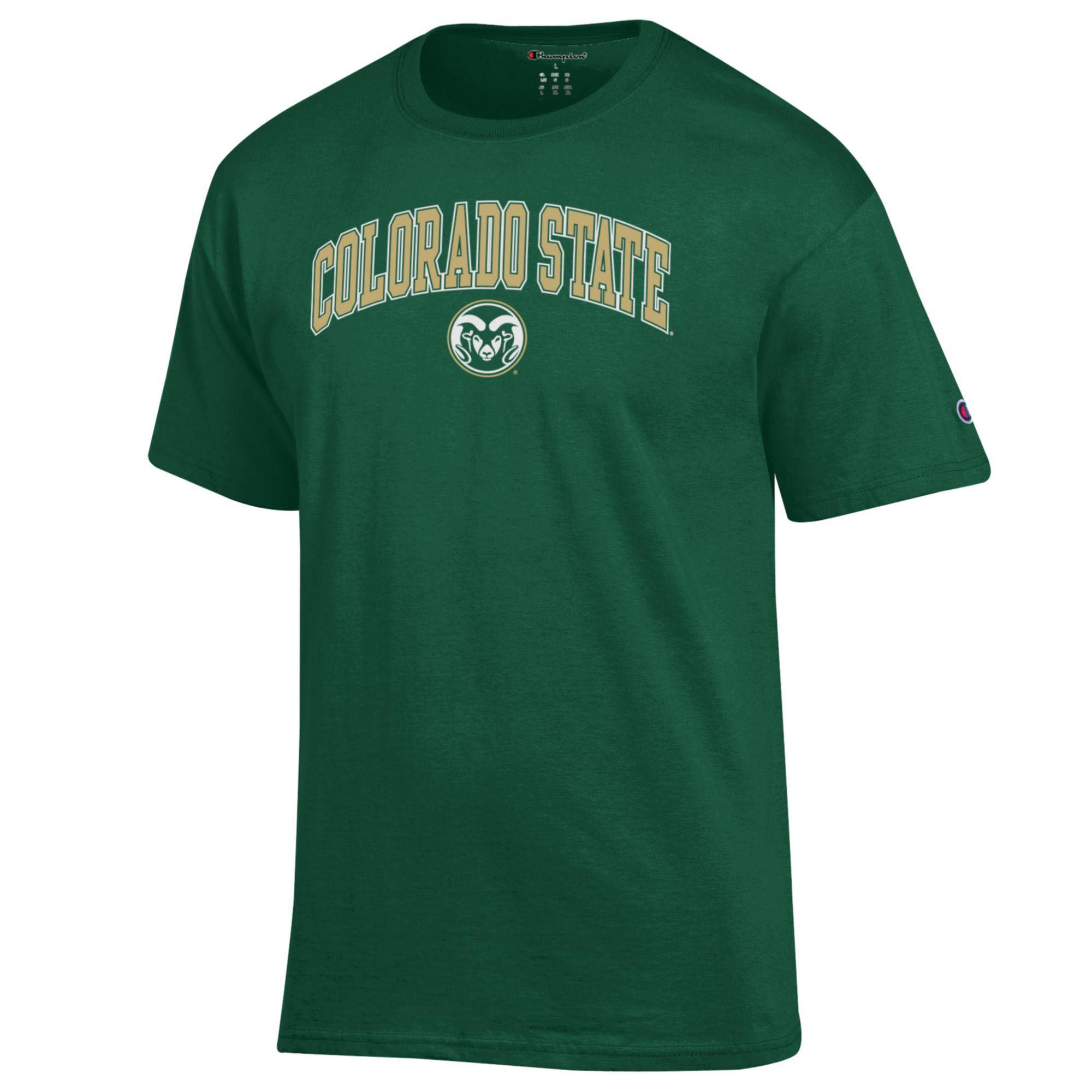 T-shirt homme Champion Green Colorado State Rams avec logo Arch Over